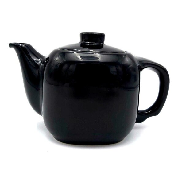 Beauce Quebec Canada Tea Pot Model Number 1670 Dark Brown Black Ceramic Square - Picture 2 of 8